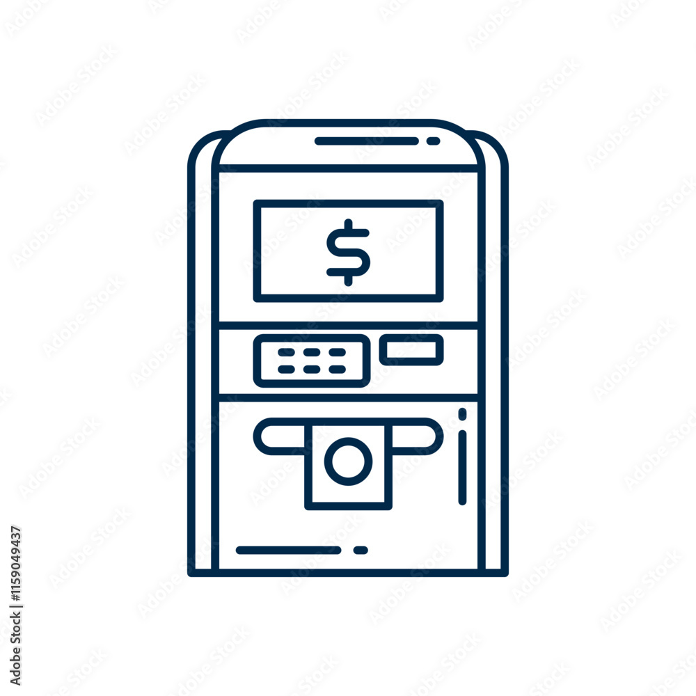 Cash Money Machine Icon. ATM and Financial Transaction Symbol Cash Money Machine Icon. ATM and Financial Transaction Symbol