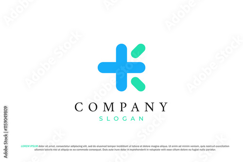 letter k plus or hospital medical logo
