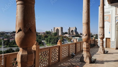 Vista a la Mezquita de Bibi-Khanym en Samarcanda,  Uzbekistán