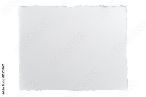 White watercolor paper with high-resolution texture, torn edges, blank paper, on white background, png, no background, on transparent background, isolated, mockup