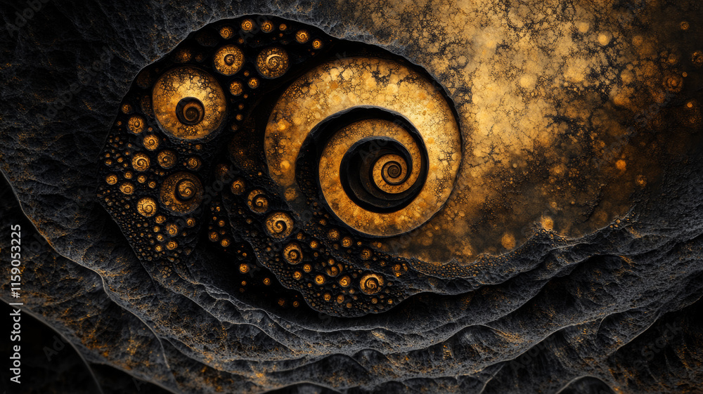 Textured black and gold patterns, Swirls, waves, stippled. Textured black and gold patterns, Swirls, waves, stippled.