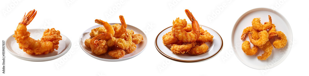 Delicious crispy fried shrimp on plates, perfect for sharing or enjoying alone. Delicious crispy fried shrimp on plates, perfect for sharing or enjoying alone.