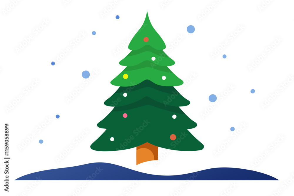 christmas tree with snow christmas tree with snow
