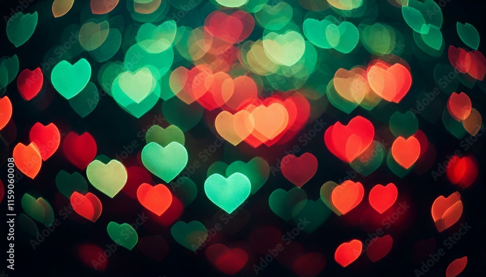 bokeh lights in shades of red and green for a valentine's theme bokeh lights in shades of red and green for a valentine's theme