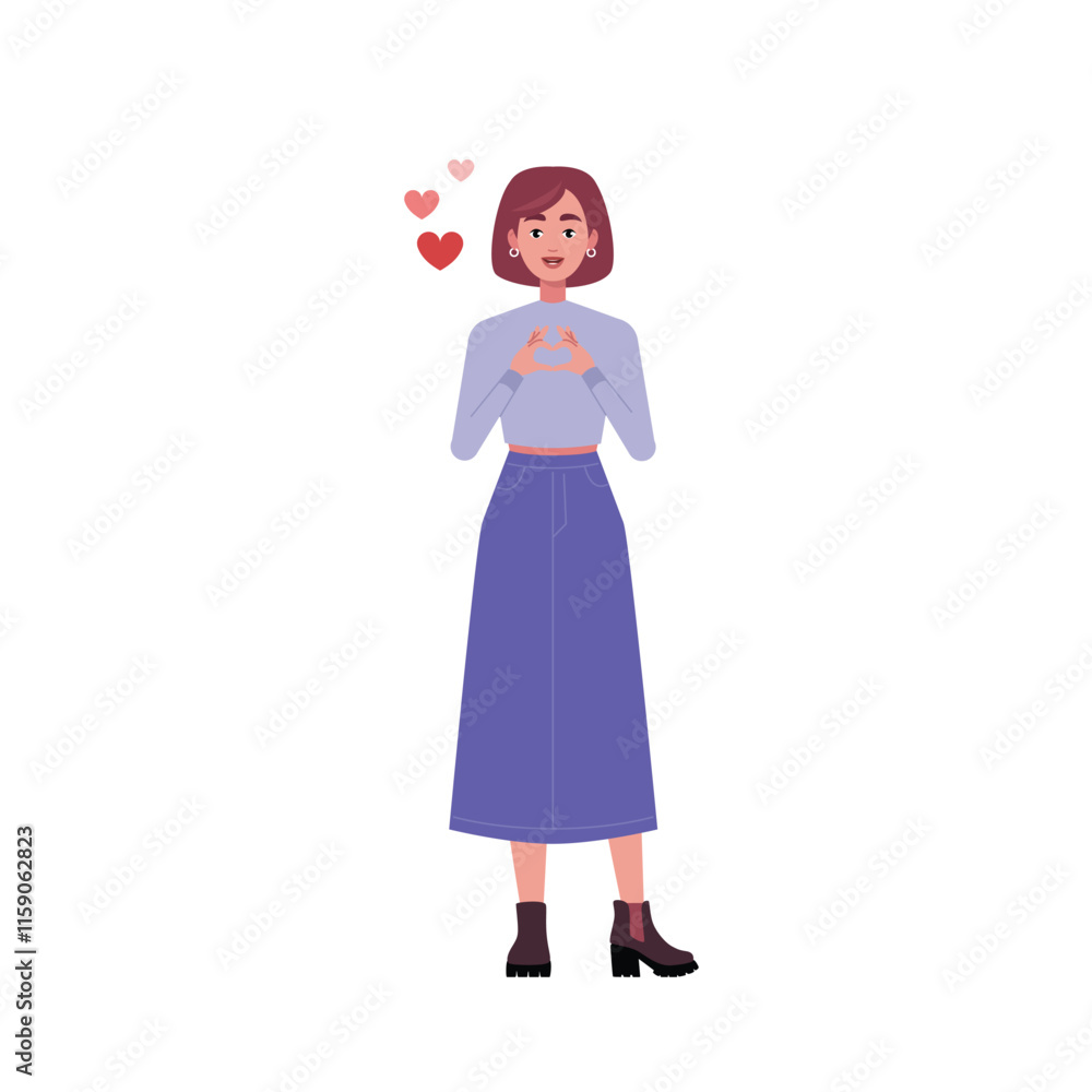 019 - Character stand with heart 019 - Character stand with heart