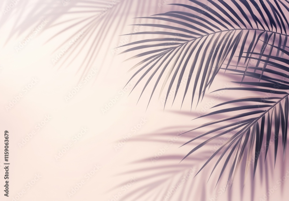Elegant and Soft Tropical Palm Leaves Against a Light Background Creating a Calm and Serene Atmosphere for Relaxation and Tranquility Elegant and Soft Tropical Palm Leaves Against a Light Background Creating a Calm and Serene Atmosphere for Relaxation and Tranquility