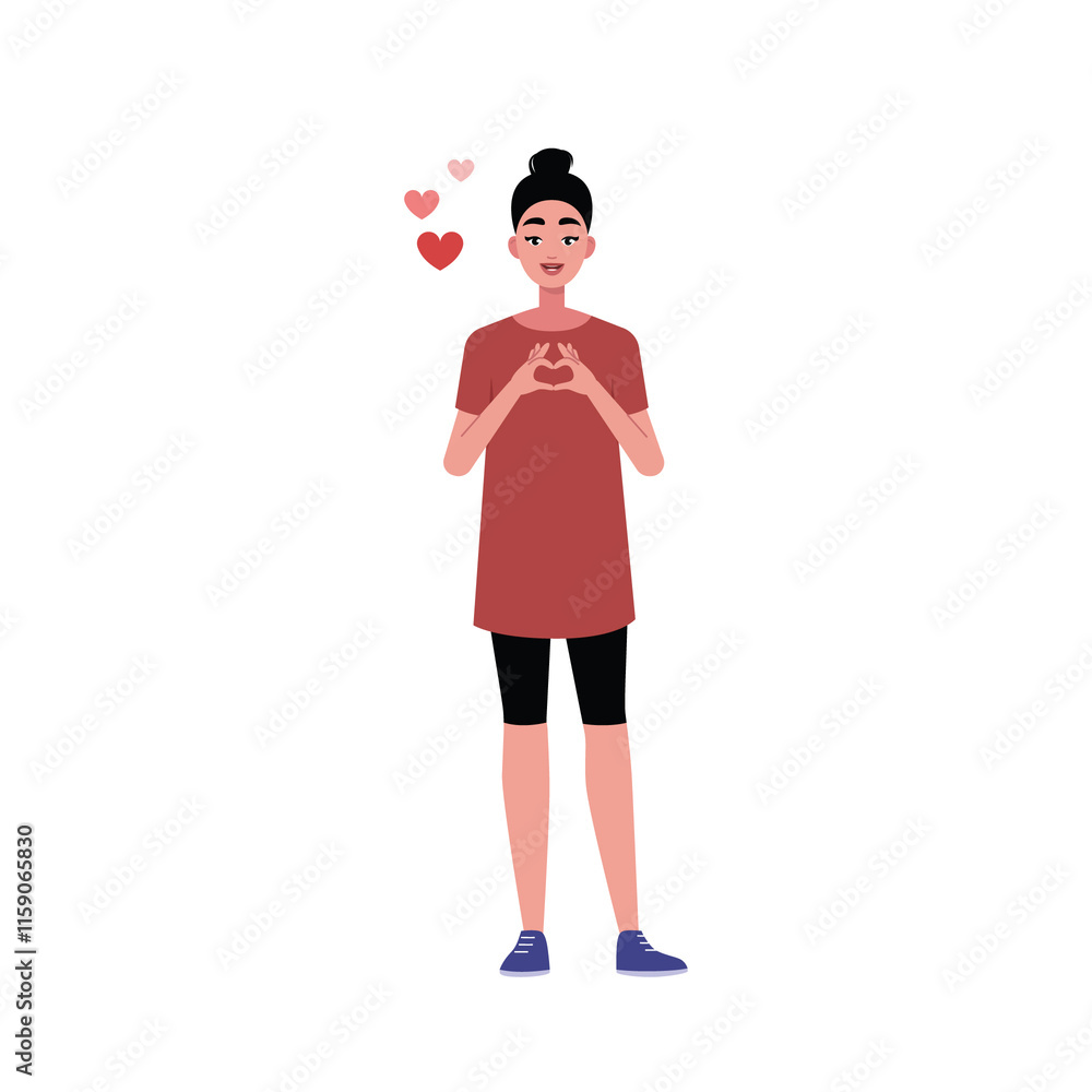 019 - Character stand with heart 019 - Character stand with heart
