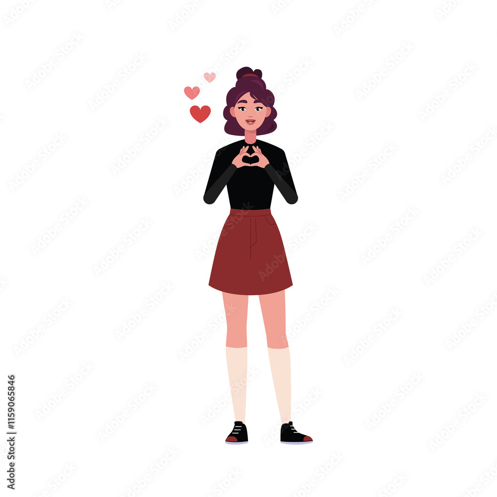 019 - Character stand with heart 019 - Character stand with heart