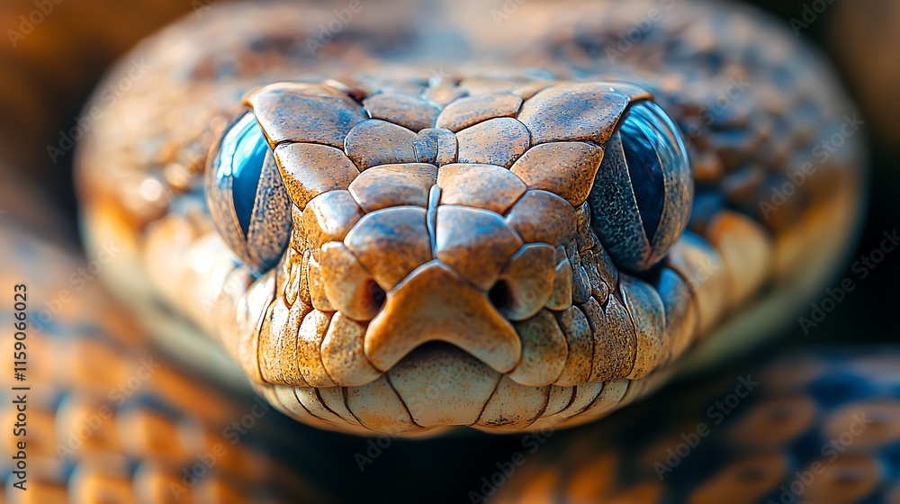 Fototapeta premium Close Up Of A Snakes Head Scales And Eyes