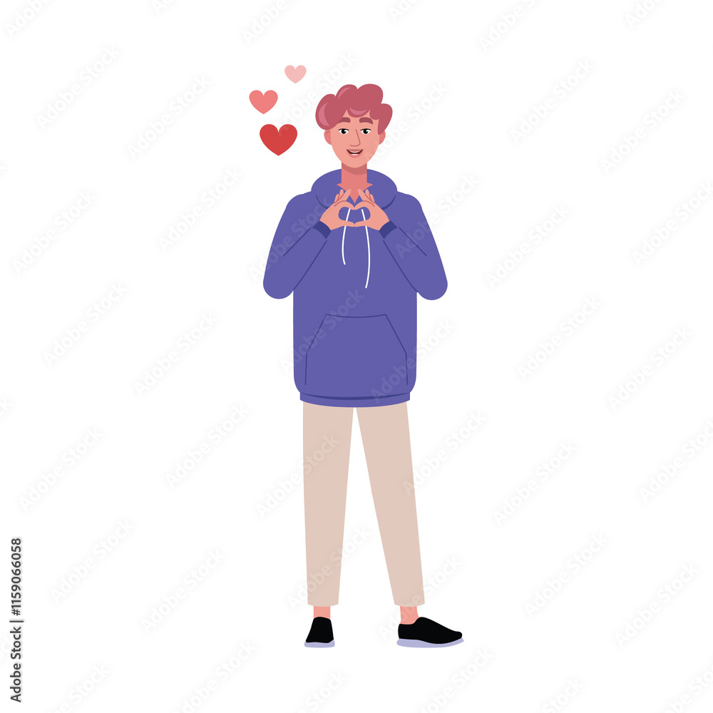 019 - Character stand with heart