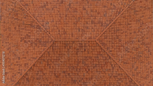 texture of roof made of clay tiles