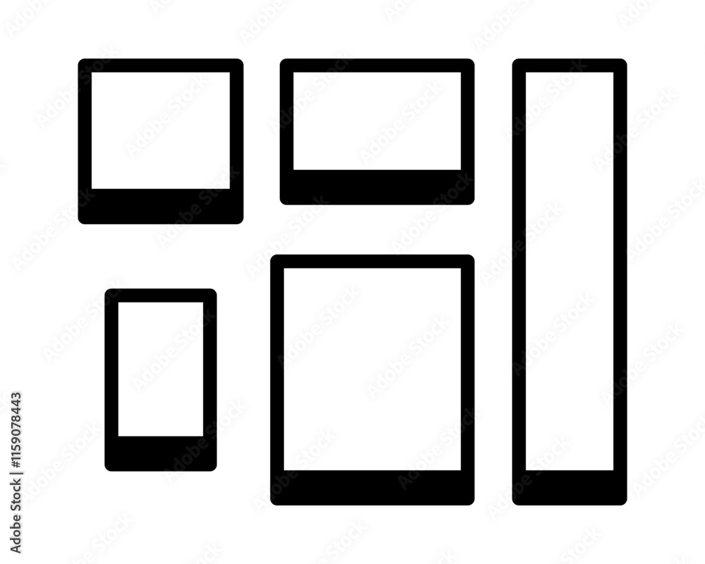 Vector illustration of Photo frame set isolated on transparent background Vector illustration of Photo frame set isolated on transparent background