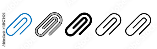 Vector illustration of Paper clip icon set isolated on transparent background