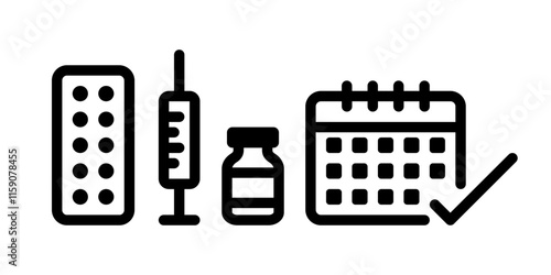 Vector illustration of Medical icon set isolated on transparent background