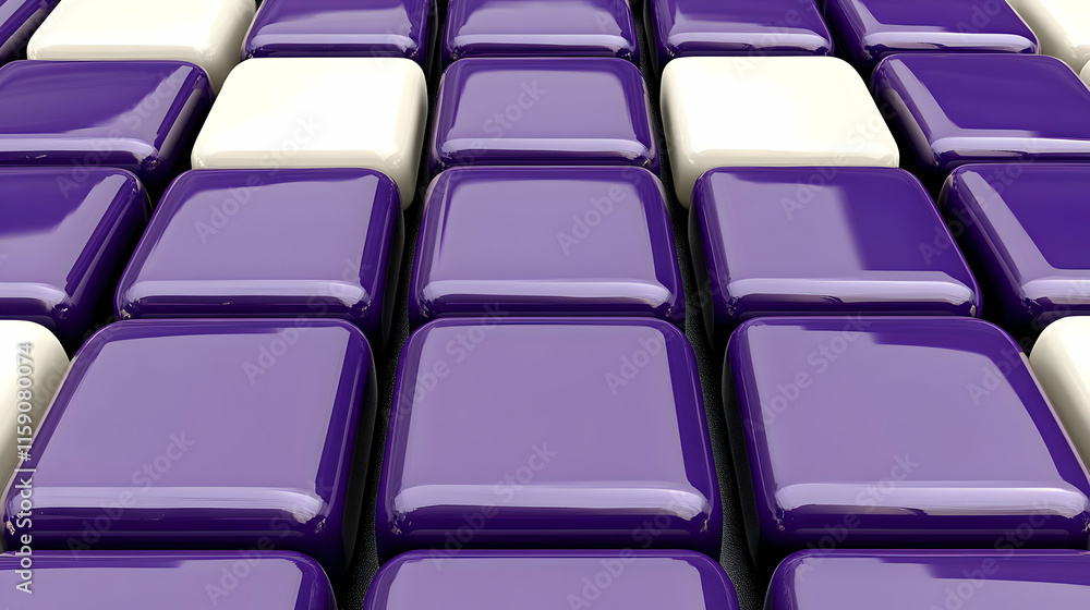 Fototapeta premium Purple and White 3D Block Abstract Background