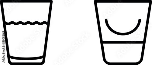 "Shot Glass Vector Icon Set for Bar and Drinkware Design"