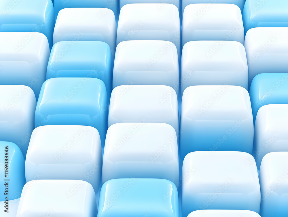 Fototapeta premium Abstract 3D Blue White Cubes Background