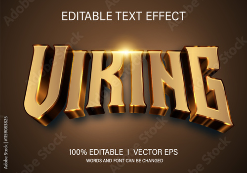 viking 3d vector text effect with modern style design