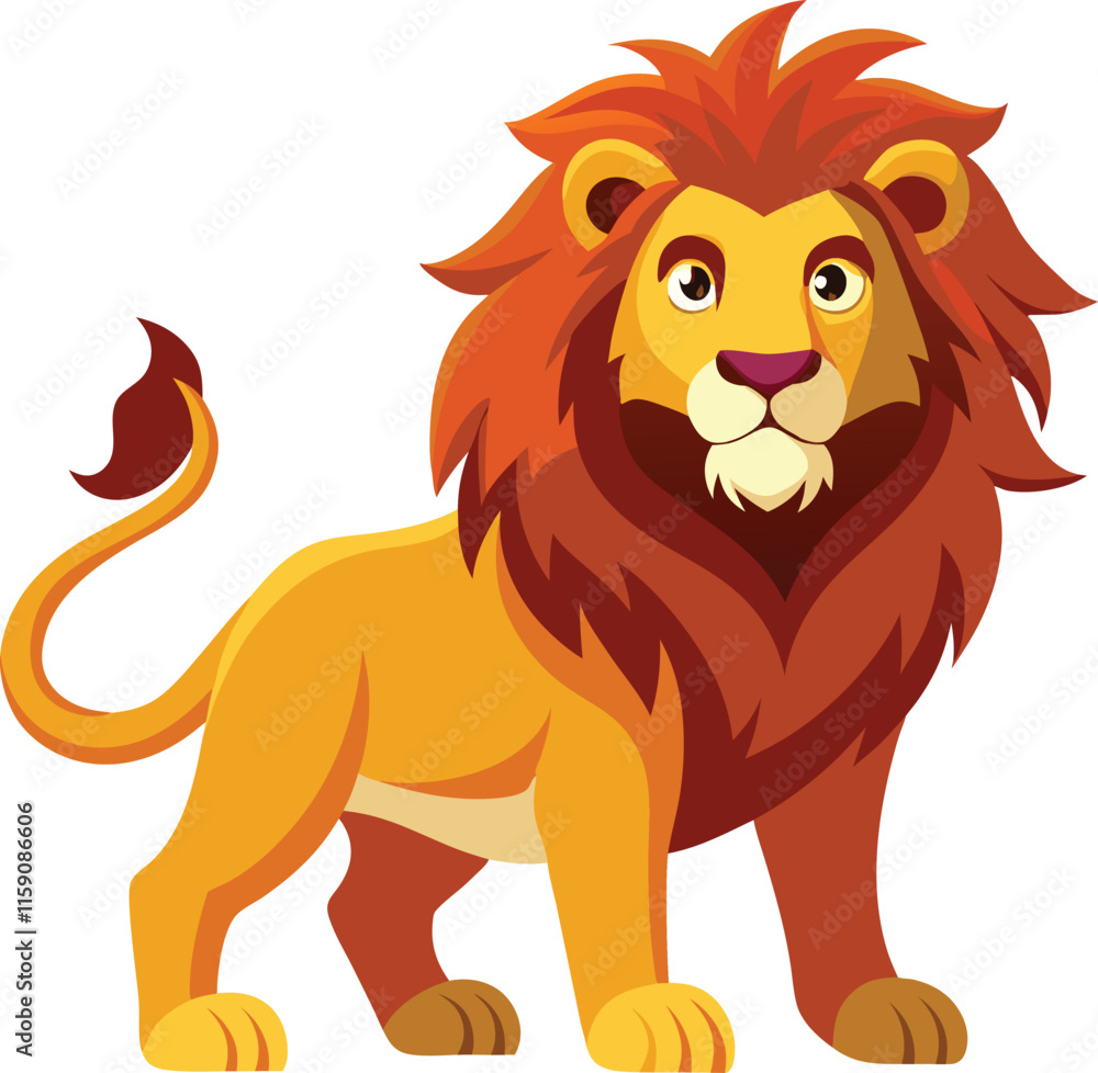 A lion standing proudly against a transparent background A lion standing proudly against a transparent background