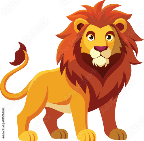 A lion standing proudly against a transparent background