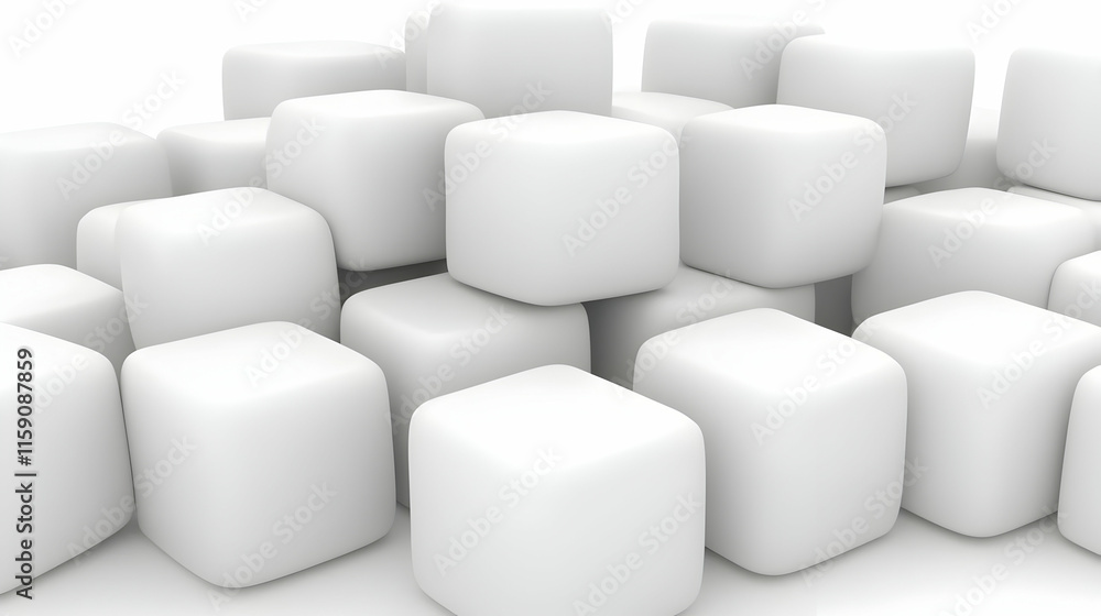 White Cube 3D Abstract Background White Cube 3D Abstract Background