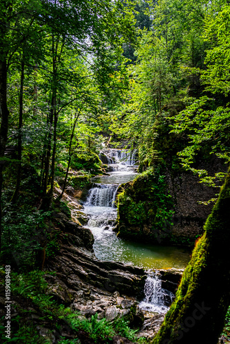 Hiking Rottach Waterfalls Bavaria Germany
