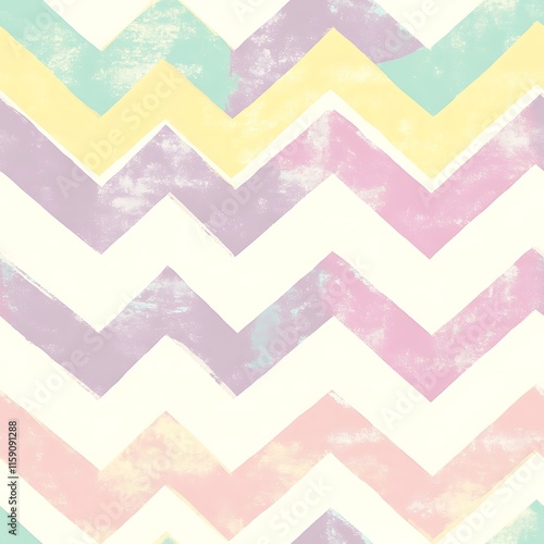 Soft pastel rainbow chevron background seamless pattern