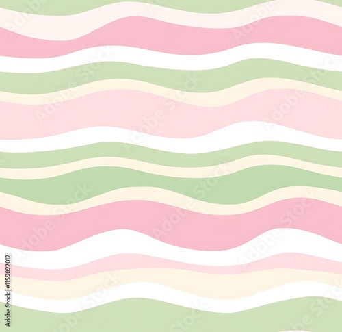 Soft pastel stripes and wavy lines in a seamless pattern, easter pattern