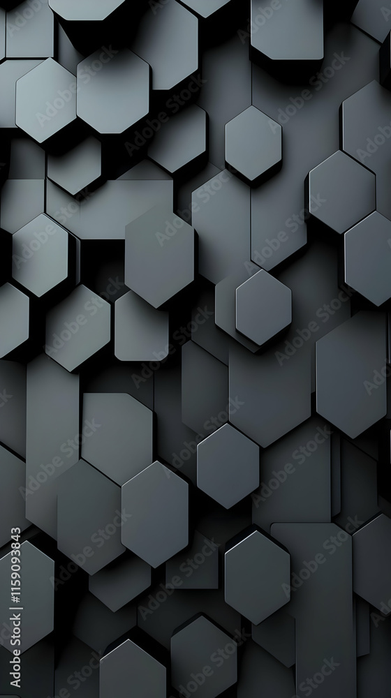 Dark Hexagon 3D Background Dark Hexagon 3D Background