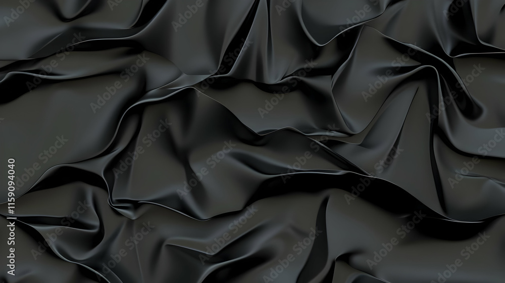 Obraz premium Dark Draped Fabric 3D Illustration