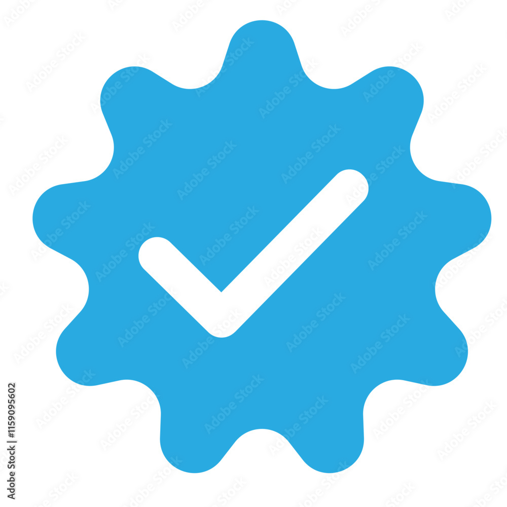Vector Illustration blue verified with checkmark Vector Illustration blue verified with checkmark