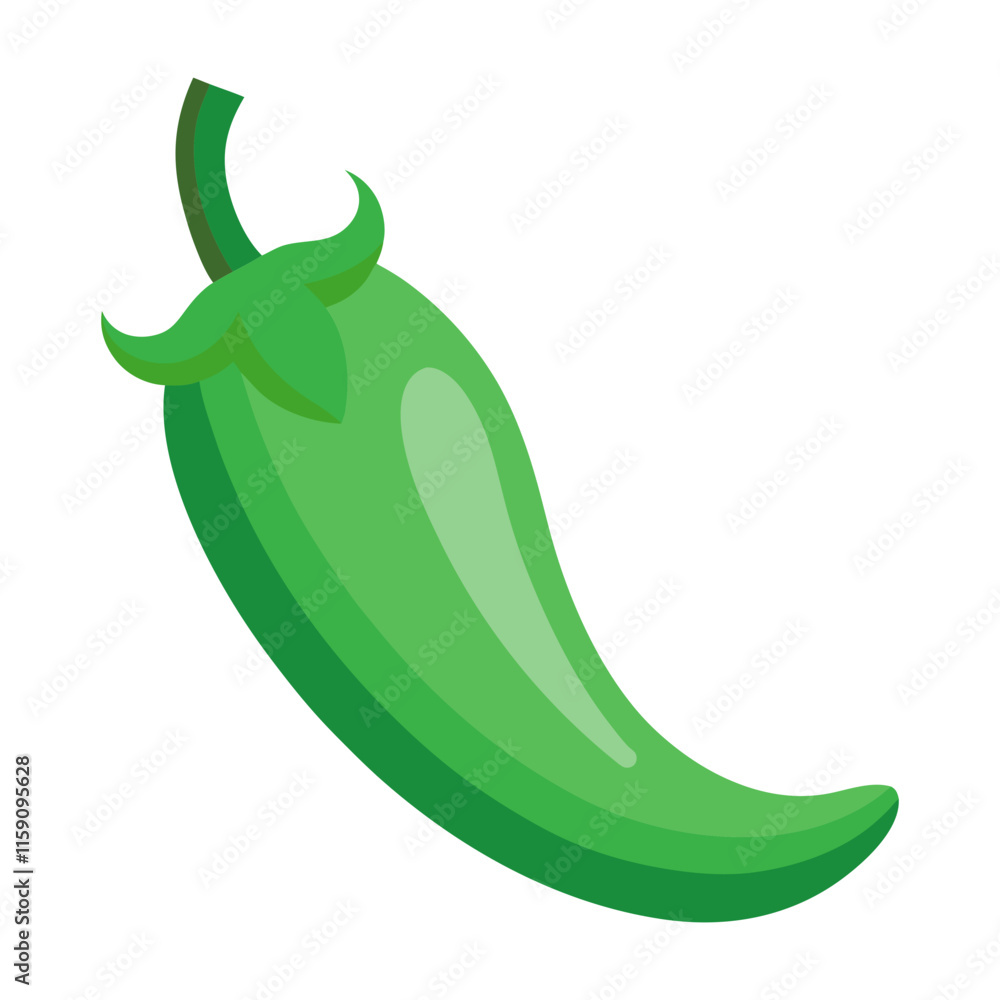 Fresh Jalapeno Art, Vector, Icon and Graphic, Flat Vegetables Illustration Design On White Background Fresh Jalapeno Art, Vector, Icon and Graphic, Flat Vegetables Illustration Design On White Background