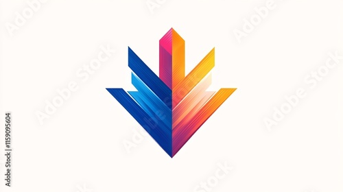 Free Download Vibrant Abstract Logo Design: Digitally Painted Colorful Arrow Illustration. AI Generated - GFXLoad