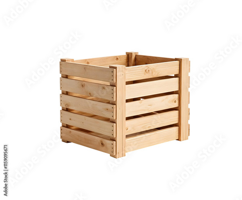 wooden box isolated on transparent background