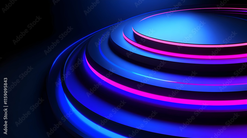 Fototapeta premium Abstract 3D Background Blue Pink Neon