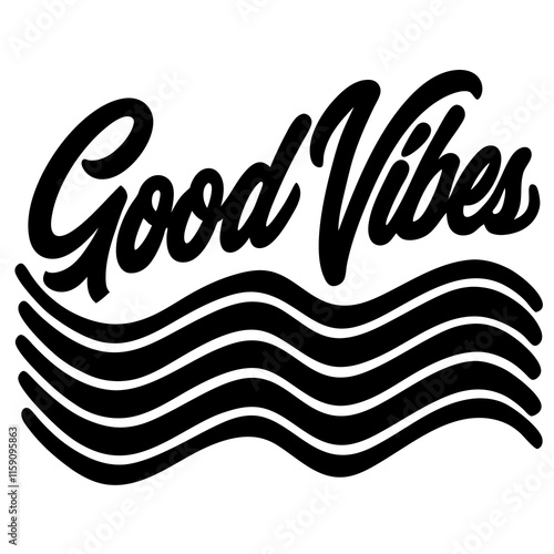 sticker design of good vibes
