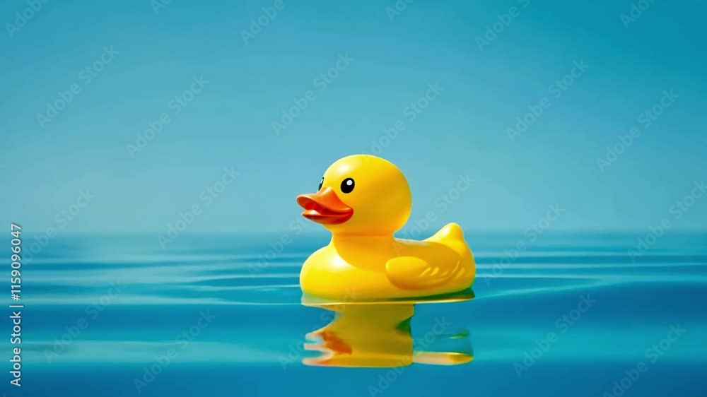 This image features a cute yellow rubber duck gliding on tranquil water. It captures a sense of joy and nostalgia. Ideal for playful or childhood-related projects. Generative AI This image features a cute yellow rubber duck gliding on tranquil water. It captures a sense of joy and nostalgia. Ideal for playful or childhood-related projects. Generative AI
