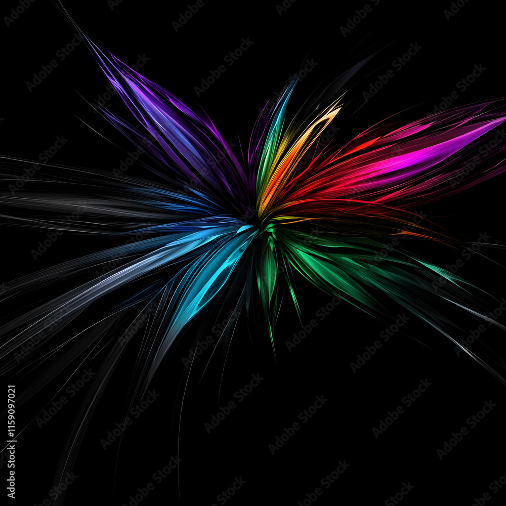 Obraz premium Abstract Rainbow Burst Illustration