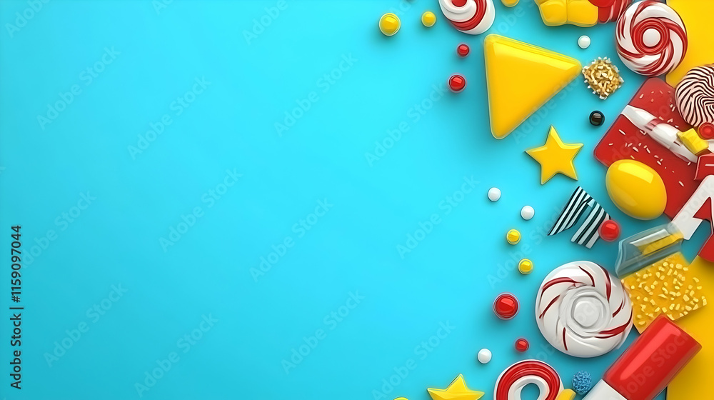 Fototapeta premium 3D Candy Abstract Background Illustration