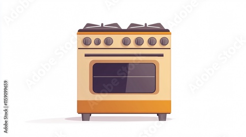 Modern Stove Oven Vector Illustration Isolated on White Background