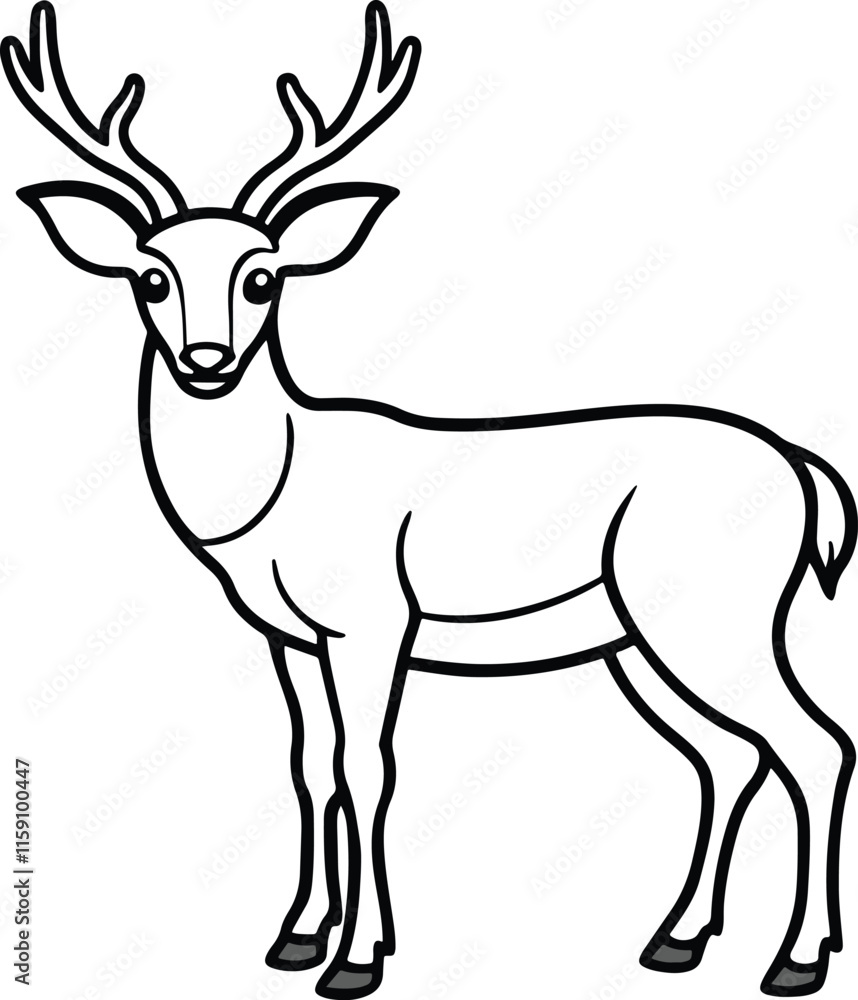 Deer line art vector Deer line art vector