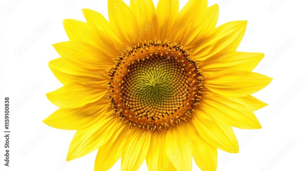 A close-up of vibrant yellow sunflower petals with their bold hues and circular formation, isolated white background, minimalist art style A close-up of vibrant yellow sunflower petals with their bold hues and circular formation, isolated white background, minimalist art style