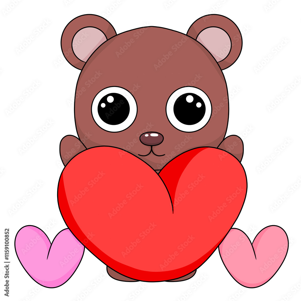 Obraz premium teddy bear with heart