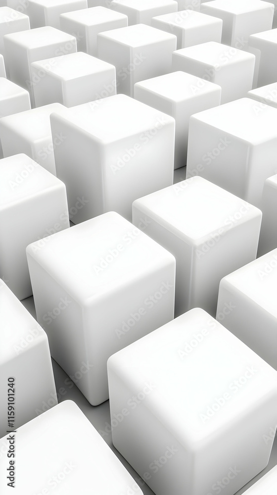 Fototapeta premium White Cube 3D Illustration