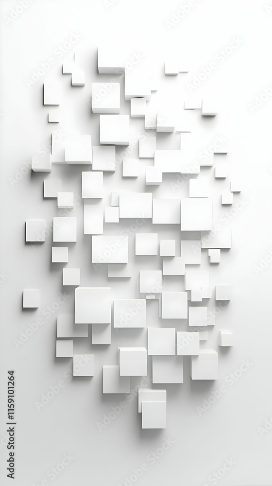 Obraz premium White 3D Cube Abstract Background