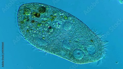 Movement of Ciliates under DIC microscope  photo