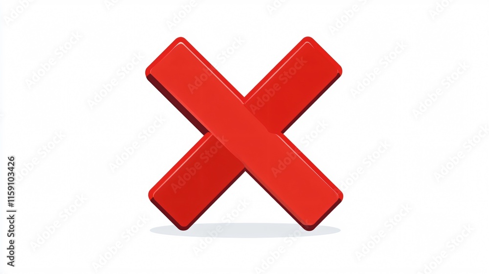 Obraz premium Red X Mark Close Icon Vector for Incorrect Cancellation Concepts