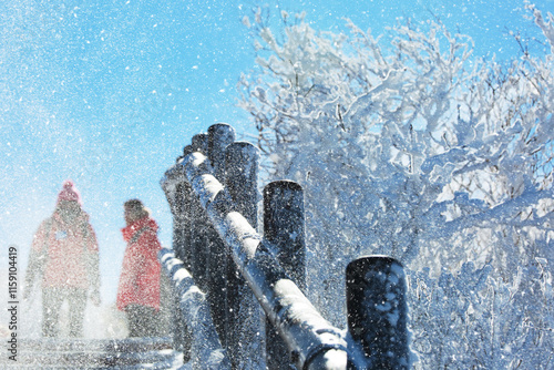 Winter Scenery of Deogyusan Mountain in Muju-gun, North Jeolla Province, South Korea photo