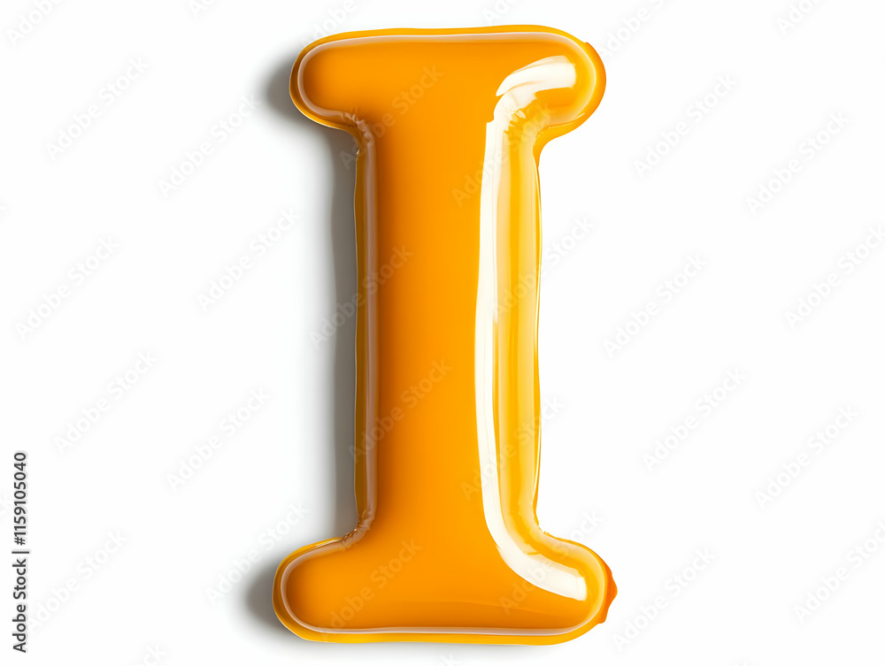 Orange Balloon Letter I 3D Render Orange Balloon Letter I 3D Render