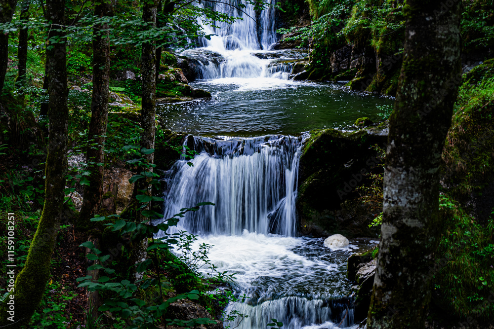Fototapeta premium Hiking Rottach Waterfalls Bavaria Germany